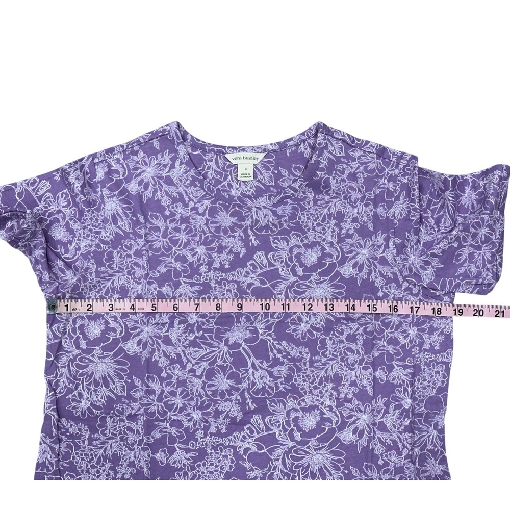 Vera Bradley Women's 2-pack Short Sleeve Cotton Sleep Shirt, Purple, Size M - Picture 4 of 10